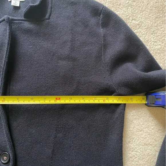J Crew Sweater Knit Blazer Black 100% Cotton Button Front Black Size Small - Picture 5 of 8
